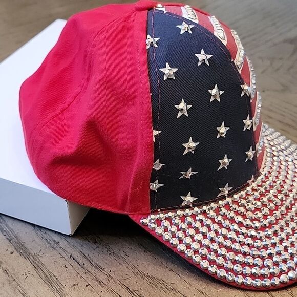 Blingy American flag hat One Size ❤️🤍💙 - Picture 4 of 8